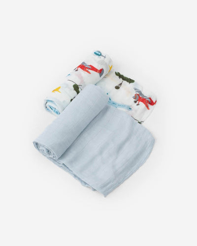 Deluxe Muslin Swaddle 2 Pack- Air Show Set
