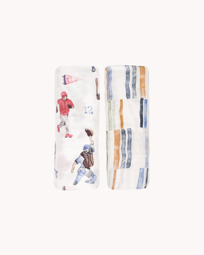 Deluxe Muslin Swaddle 2 Pack- Home Run Set