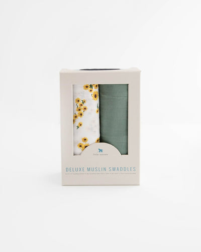 Deluxe Muslin Swaddle 2 Pack- Ditsy Sunflower Set