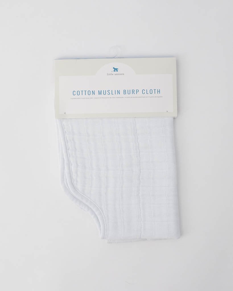 Cotton Muslin Burp Cloth- White
