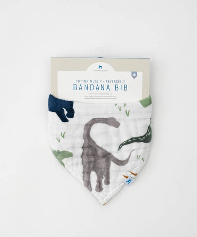Cotton Muslin Reversible Bandana Bib- Dino Friends