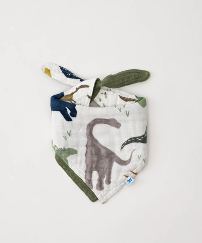 Cotton Muslin Reversible Bandana Bib- Dino Friends