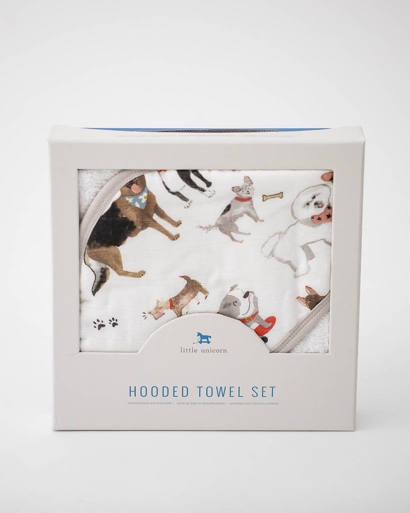 Cotton Hooded Towel & Wash Cloth- Woof