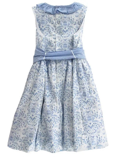 Egg Print/Blue Check Seersucker- Dress