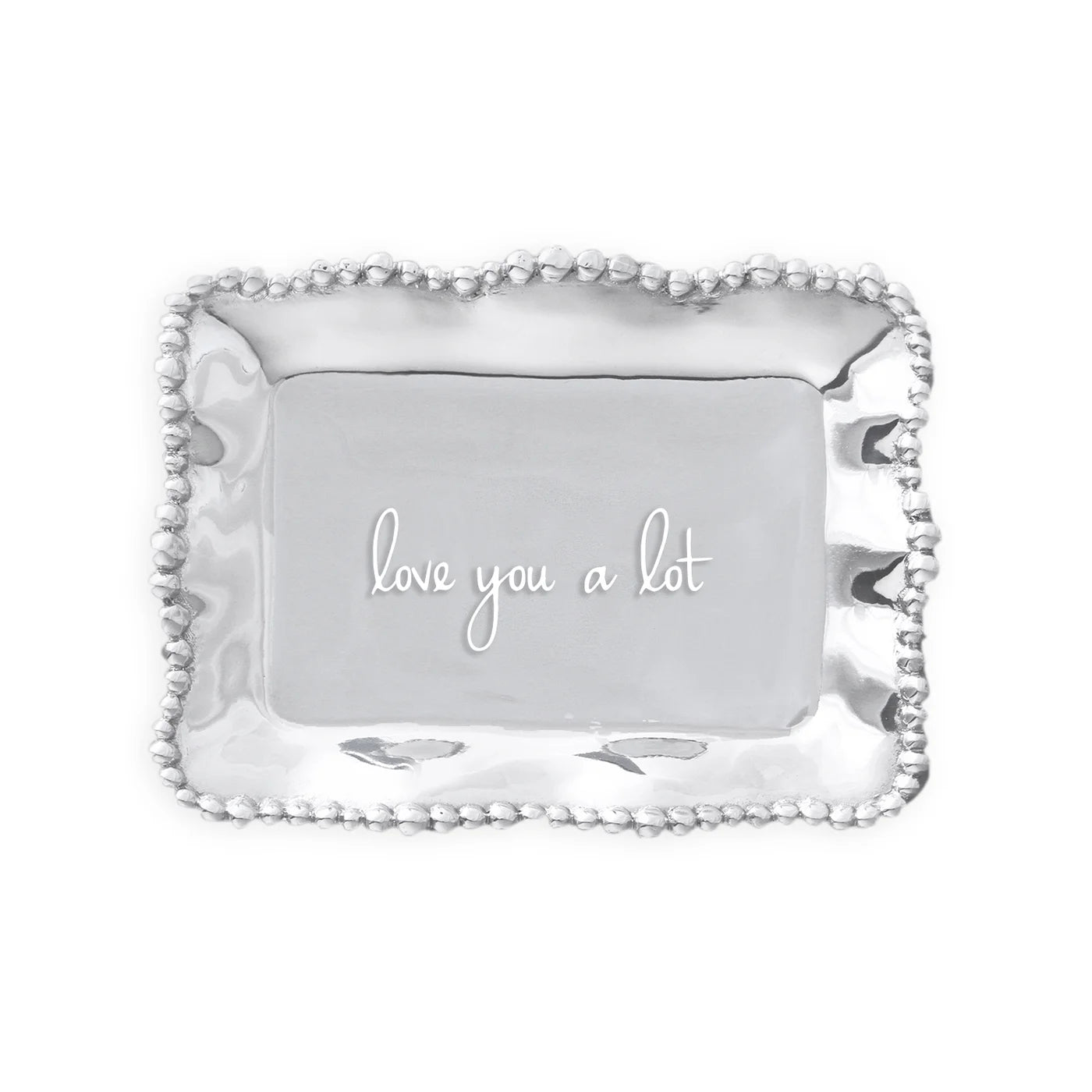 Pearl Rectangular Engraved Tray "love you a lot"
