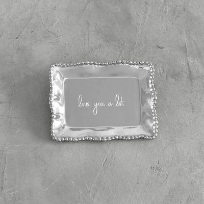Pearl Rectangular Engraved Tray "love you a lot"