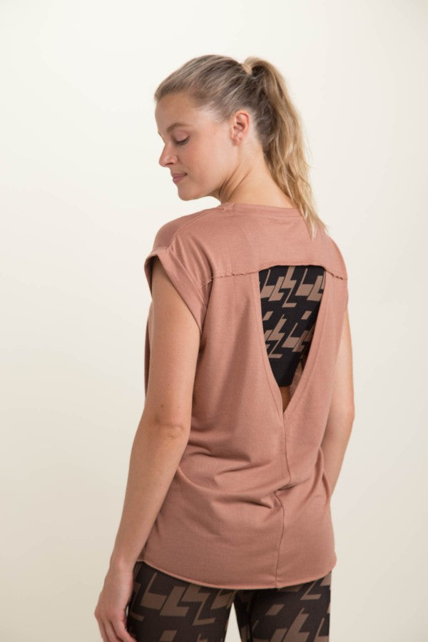 Brindle Cut-Out Back Tee