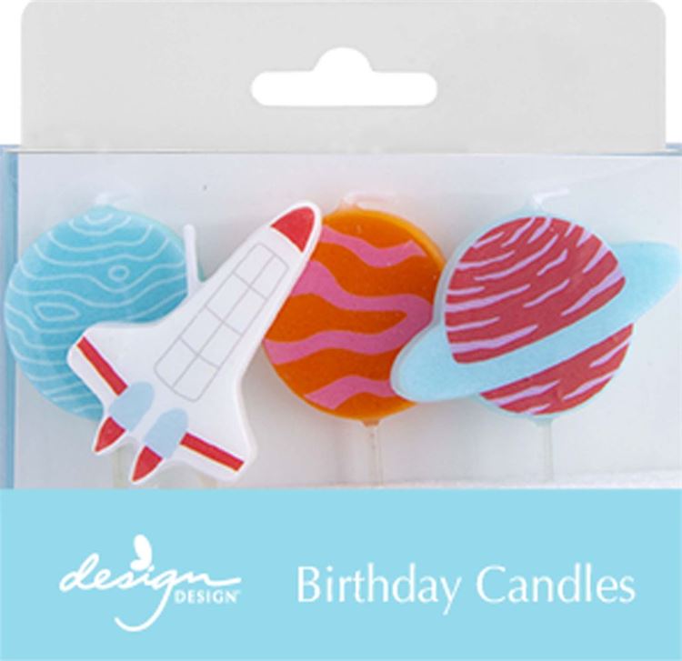 Outer Space Adventure Candle- Birthday- Set