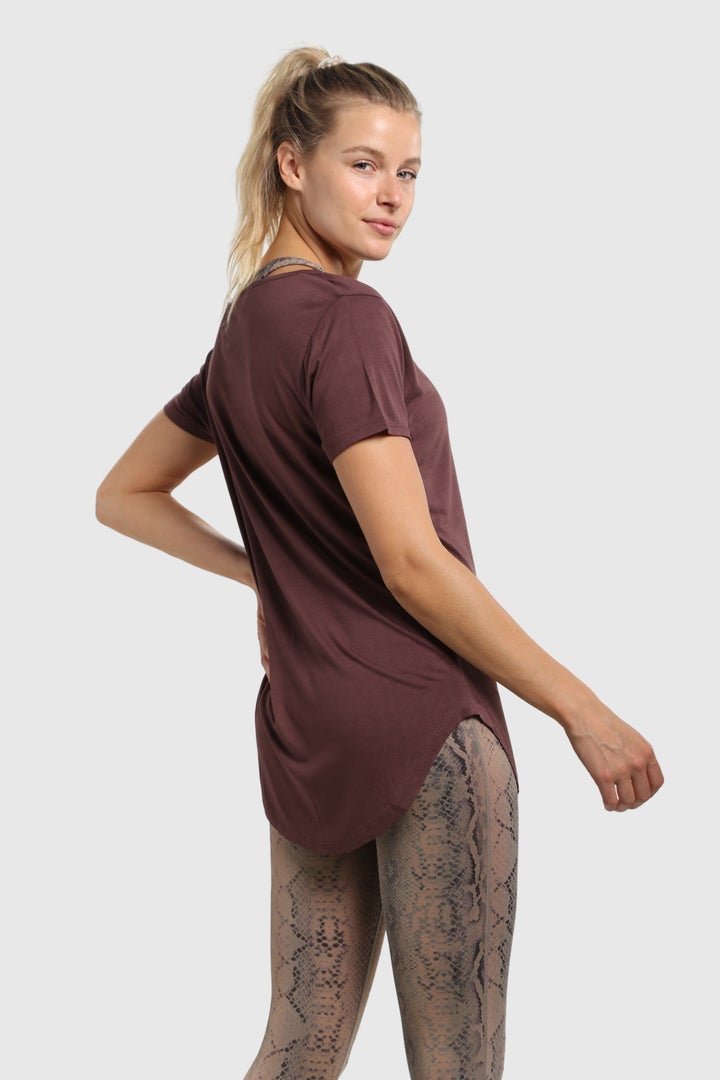 Essential Wave Side Top- Cranberry