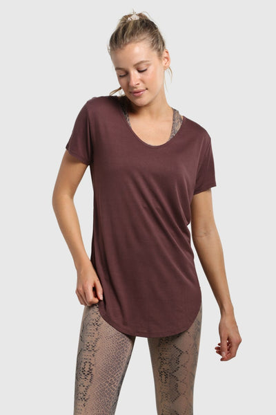 Essential Wave Side Top- Cranberry