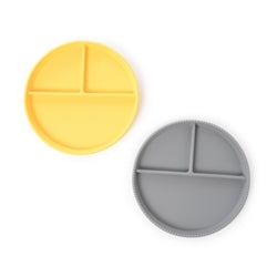 Grey/Yellow CB EAT by Chewbeads Silicone Plates- Set of 2