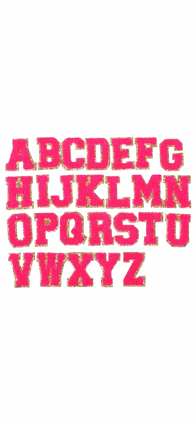 Letter Patches - White, Hot Pink, Purple