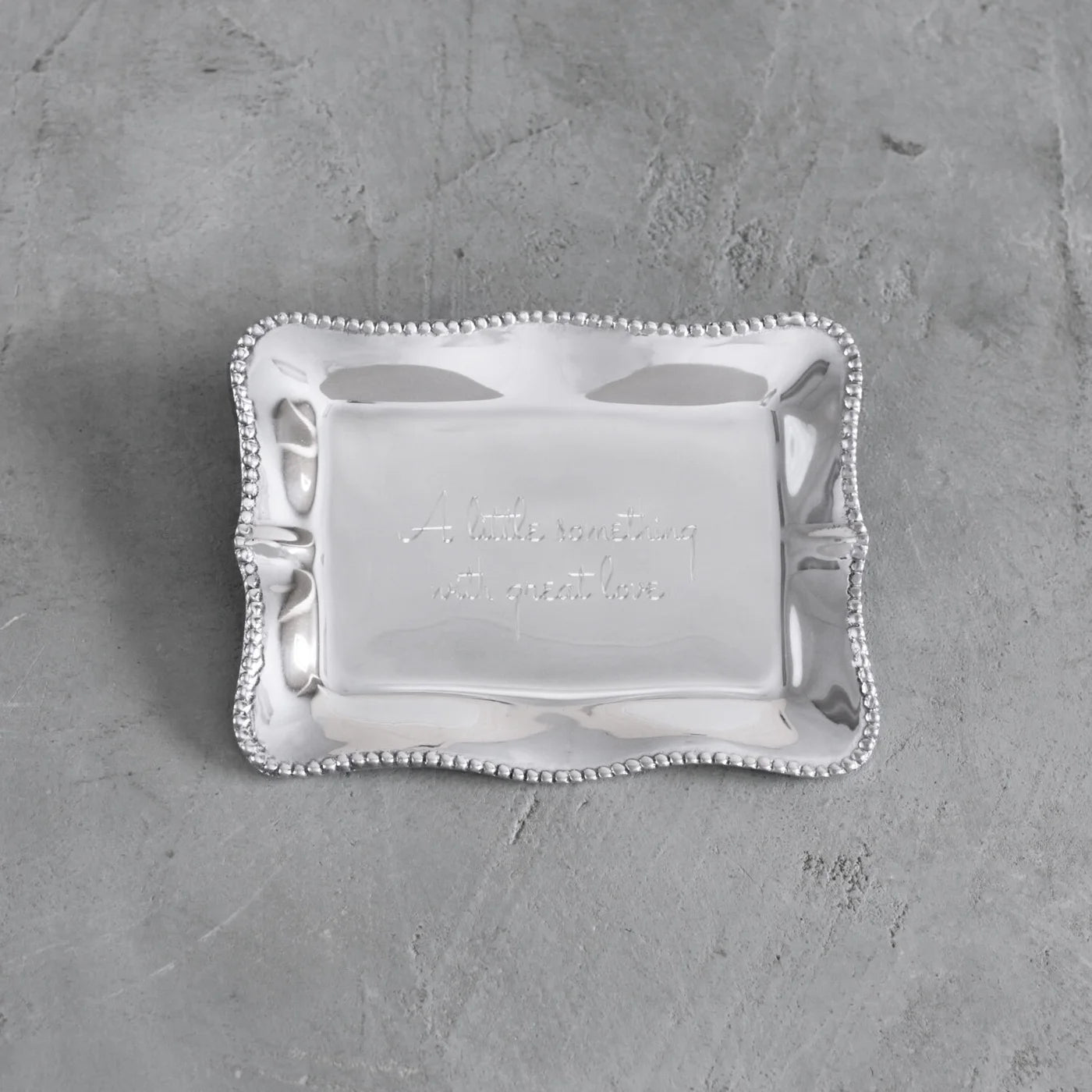 Pearl Rectangular Engraved Tray "A little something with great love"