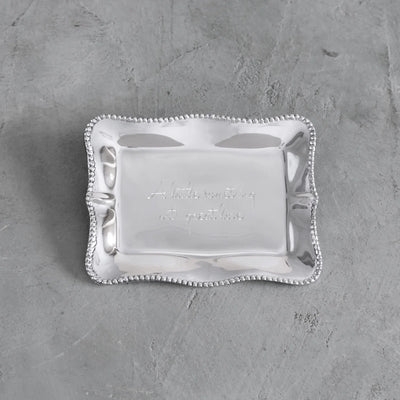 Pearl Rectangular Engraved Tray "A little something with great love"