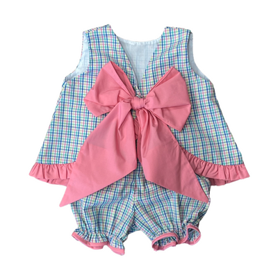 Basic Pink Ruffle Bow Girl Bloomer Set
