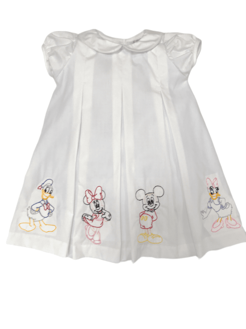 White Disney Embroidered Dress- 12M