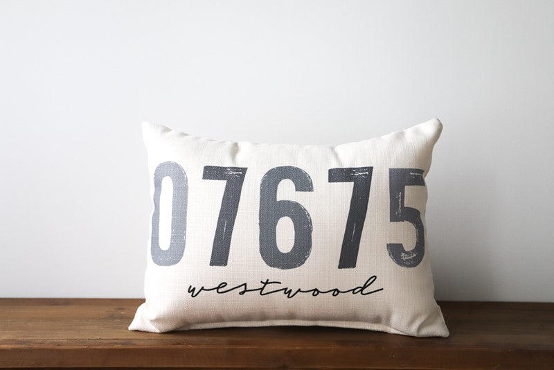 GRAY POSTER 37066 ZIP CODE PILLOW