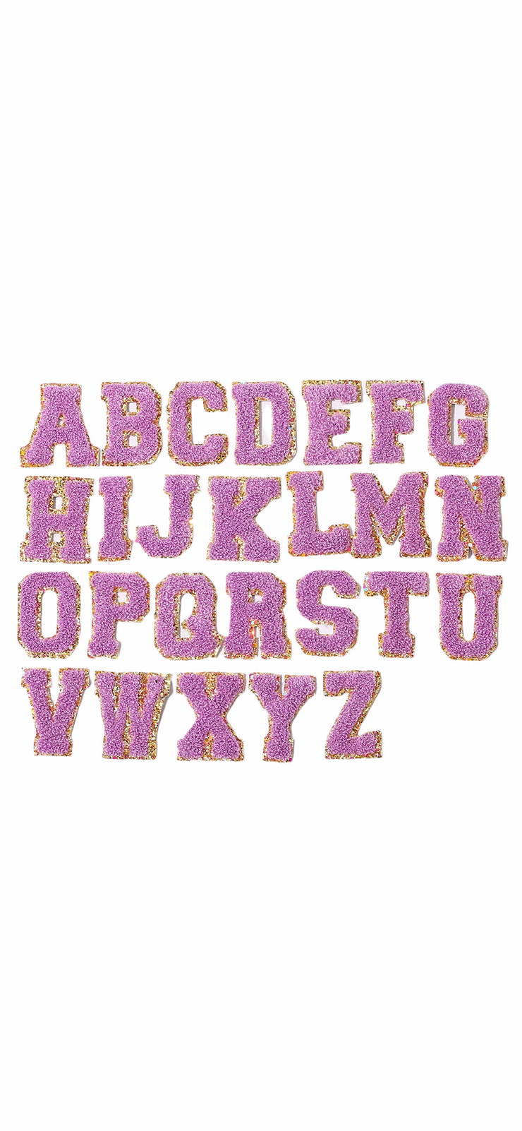 Letter Patches - White, Hot Pink, Purple