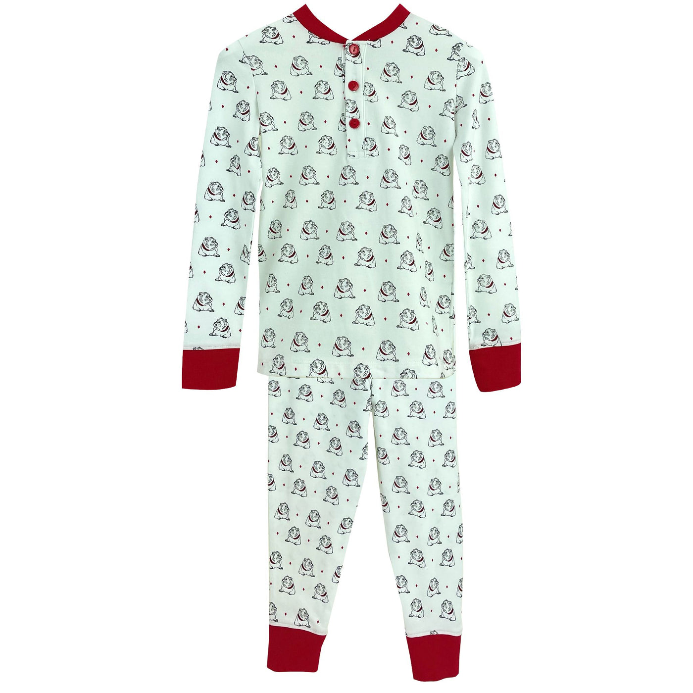 Red/Black Bulldog Pajama Set