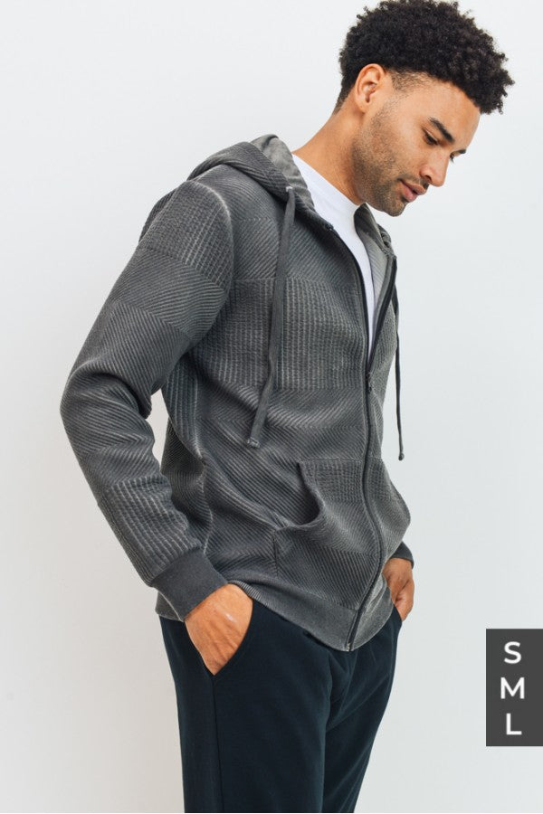 Men's Hoodie Jacket with Texture