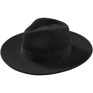 Hilary Wool Panama Hat- Black