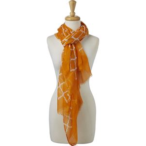Orange/White Geometric Scarf