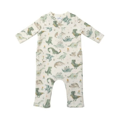 French Terry Romper- Crayon Dinos