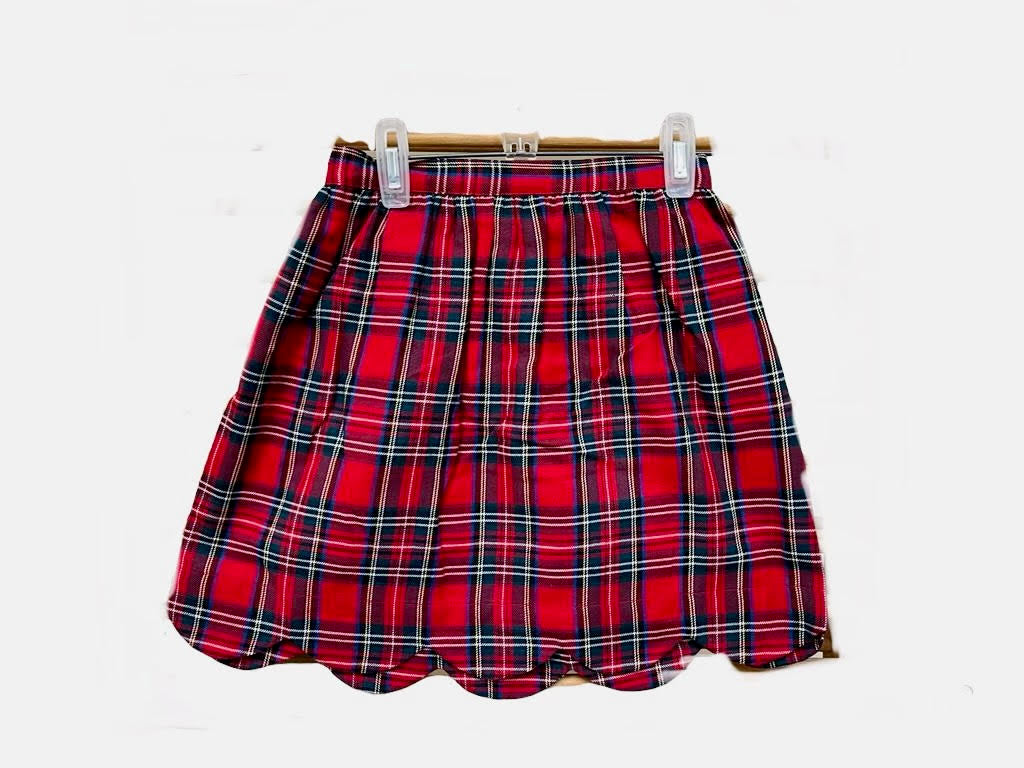 Plaid Scallop Skirt